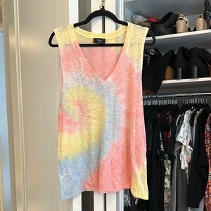 Vici Yellow and Pink Sleeveless Tank Top